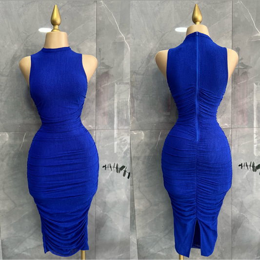 VALENZUELA midi vestido azul