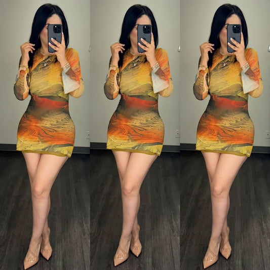 AMELIA mini vestido naranja