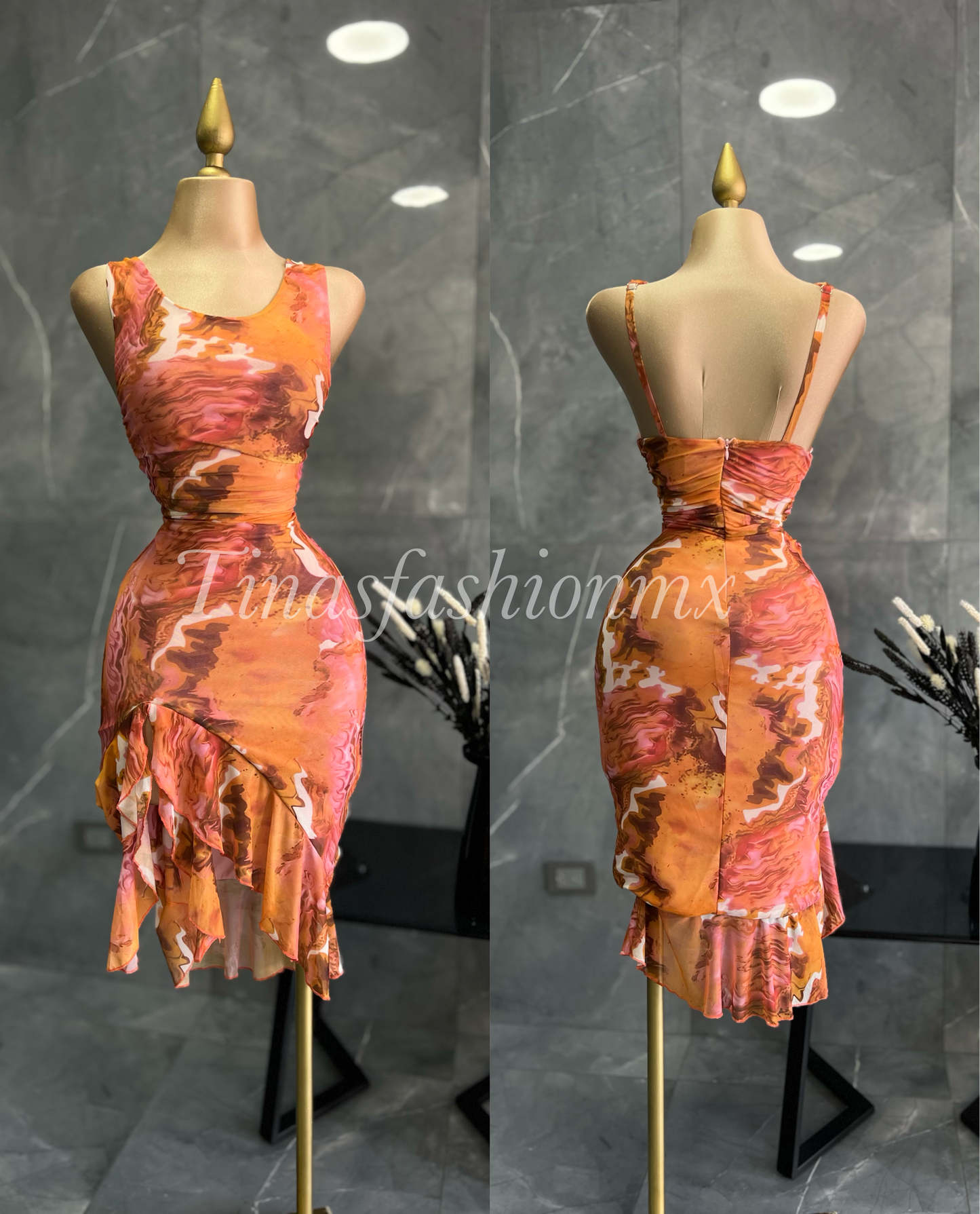 MAR midi vestido NARANJA